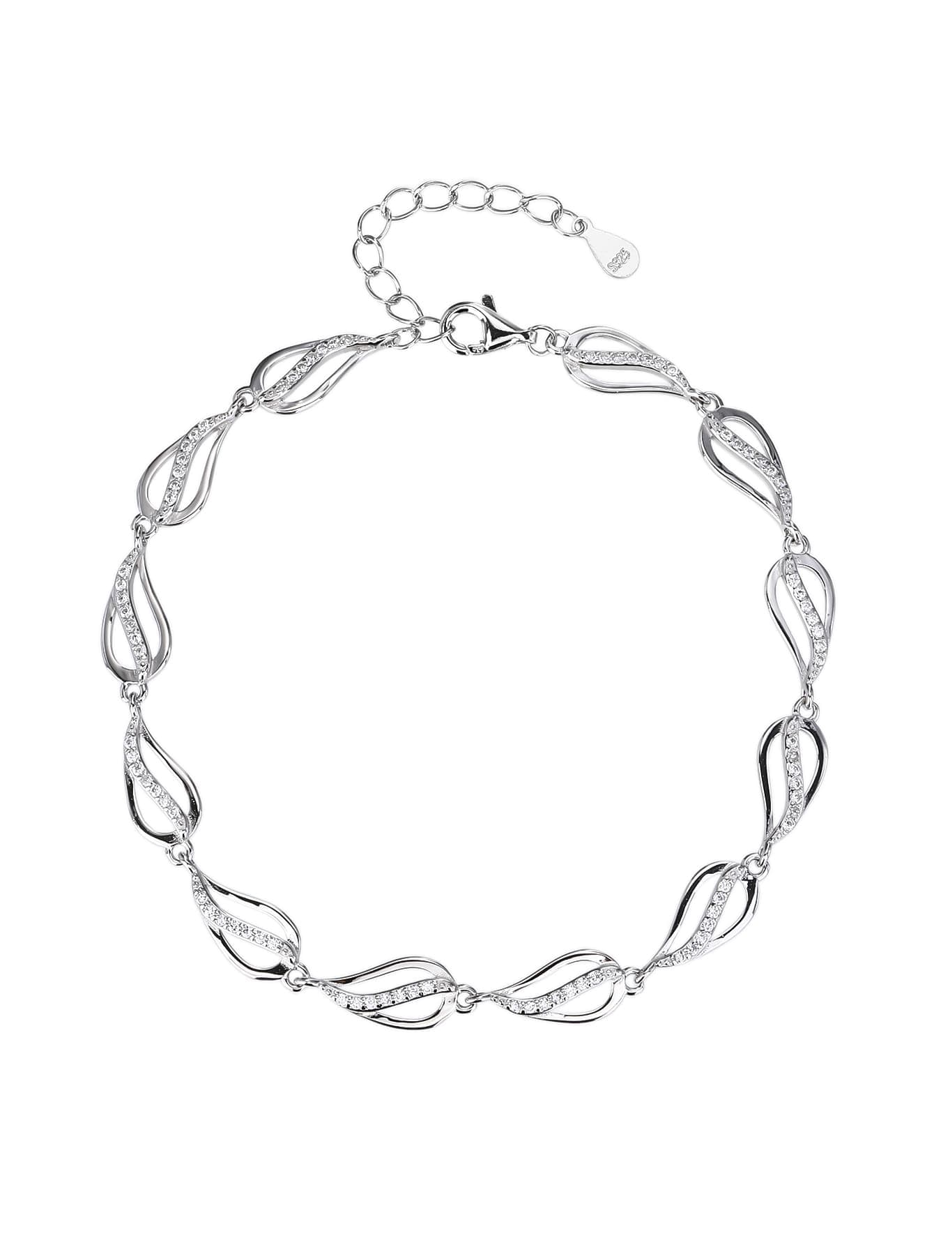 Cirkónia köves hullám mintás karkötő – 17+4 cm 1