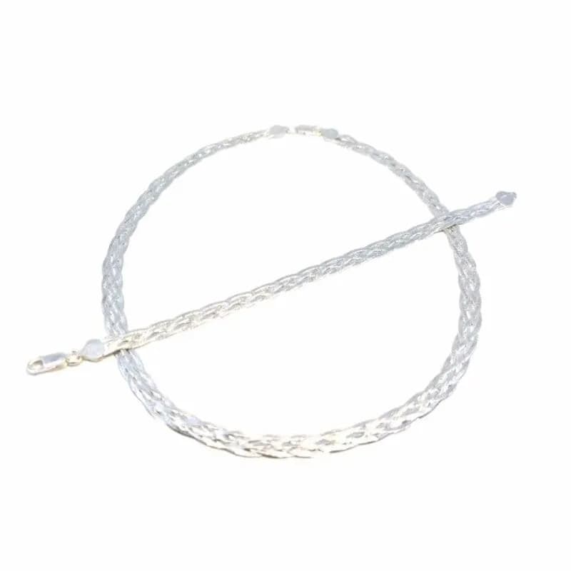 Ezüst 4 szálas fonott laplánc 45cm karkötővel 19cm 1