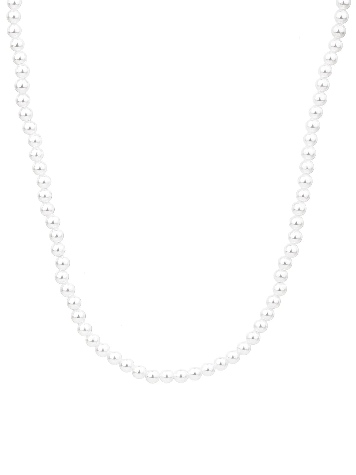Fehér shell kagyló gyöngysor ezüst zárral (42+4 cm) 1