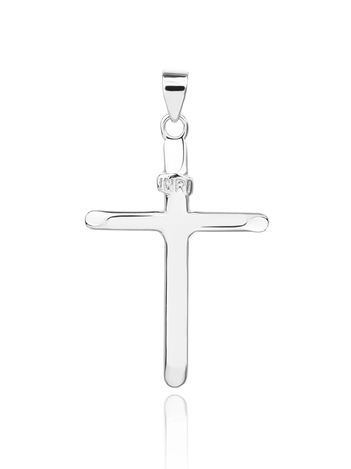 Ródiumozott "INRI" feliratos kereszt medál 1