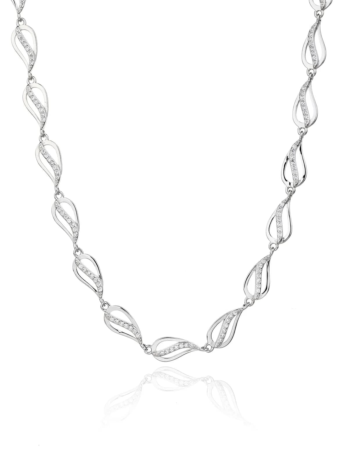 Cirkónia köves hullám mintás nyaklánc – 44+4 cm 1