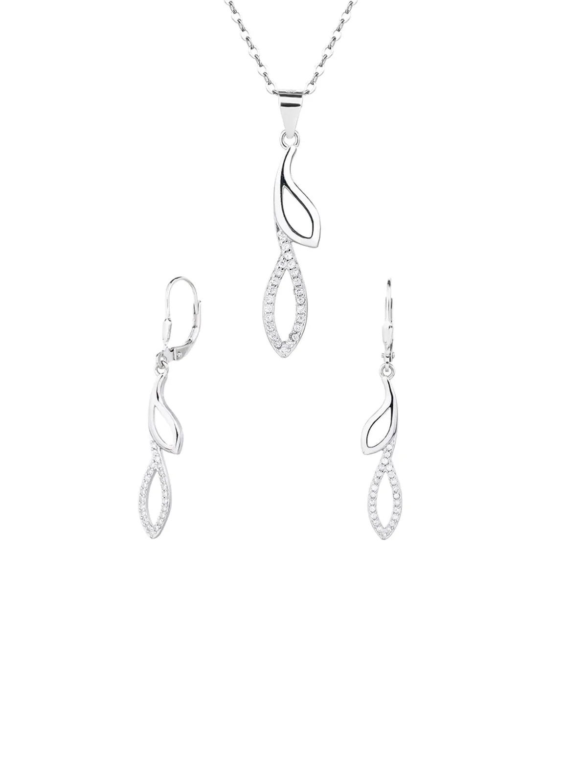 Silver white stone design set with patent lock 1