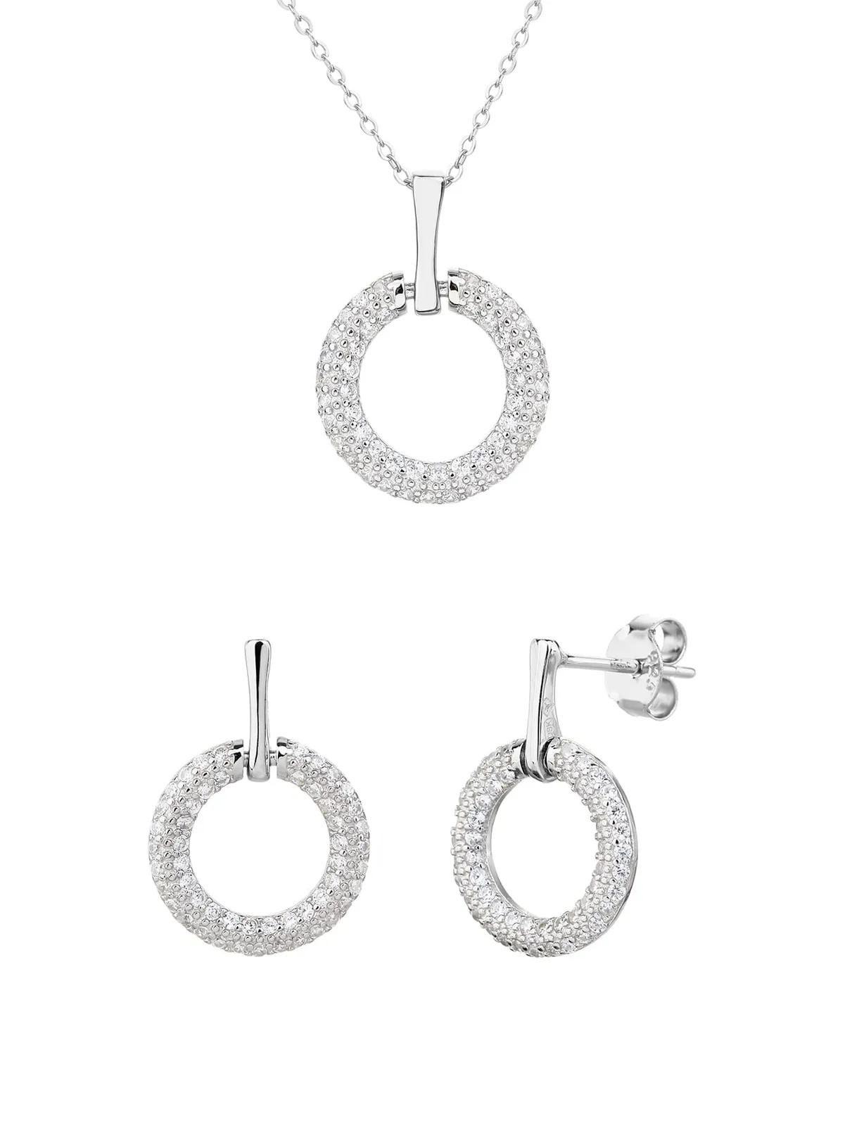 Conjunto de joyas de forma redonda con circonitas – brillo en cada momento 1