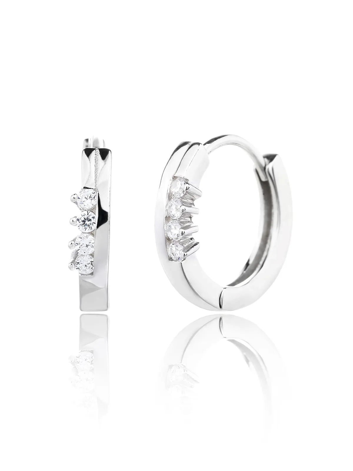 Aros de plata con circonitas blancas 1