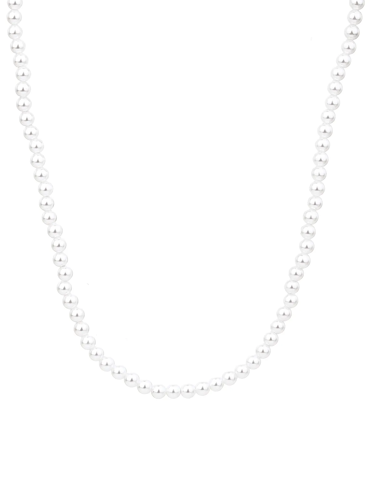 Collar de perlas de concha blancas con cierre de plata (45+4 cm) 1