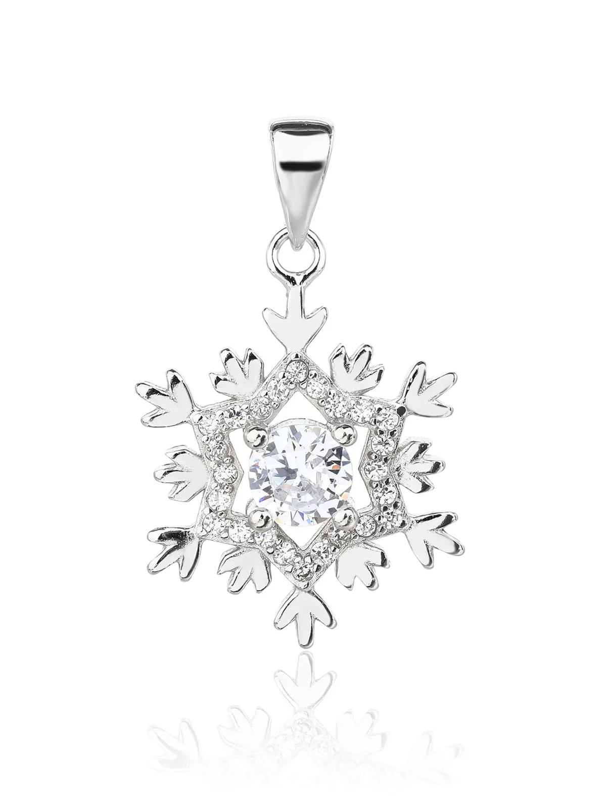 Schneeflocken-Anhänger - AG 925 Silber, rhodiniert (ohne Kette) 1