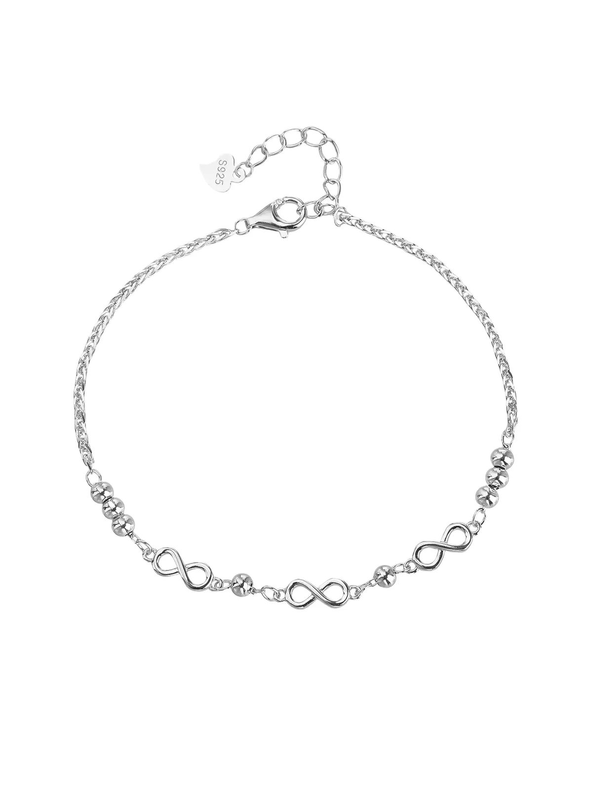Armband aus 925er Silber in Endlosform, rhodiniert 1