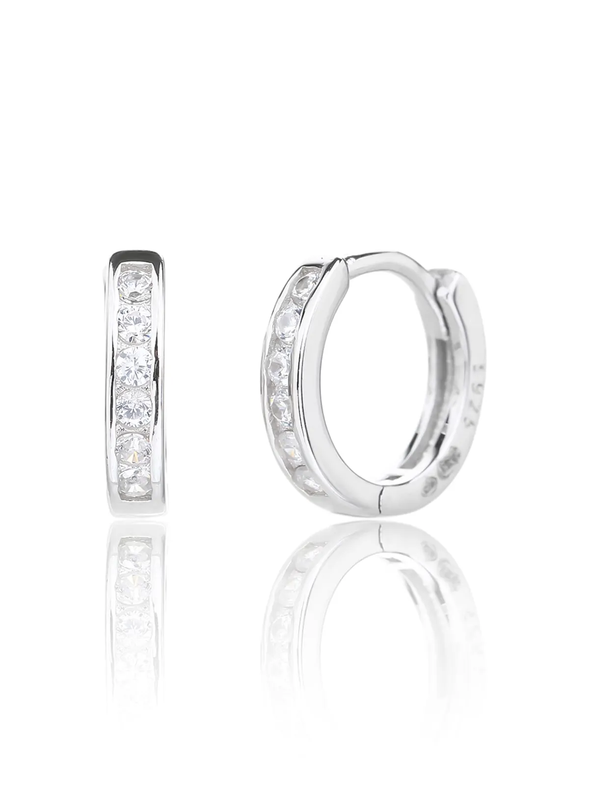 Aros de plata con circonitas blancas 1
