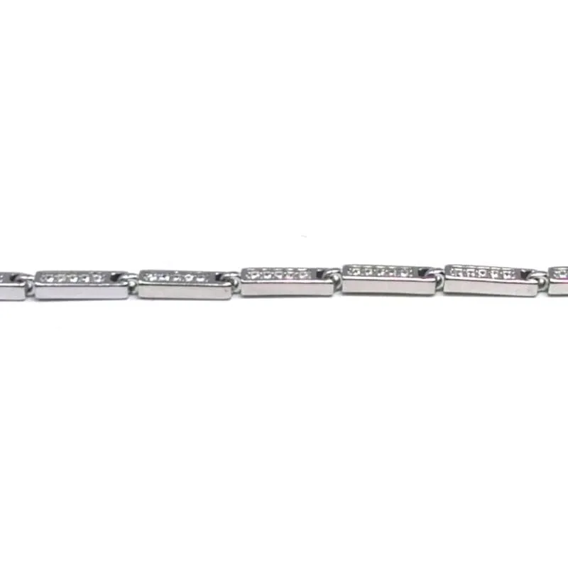 Silver design white stone bracelet 1