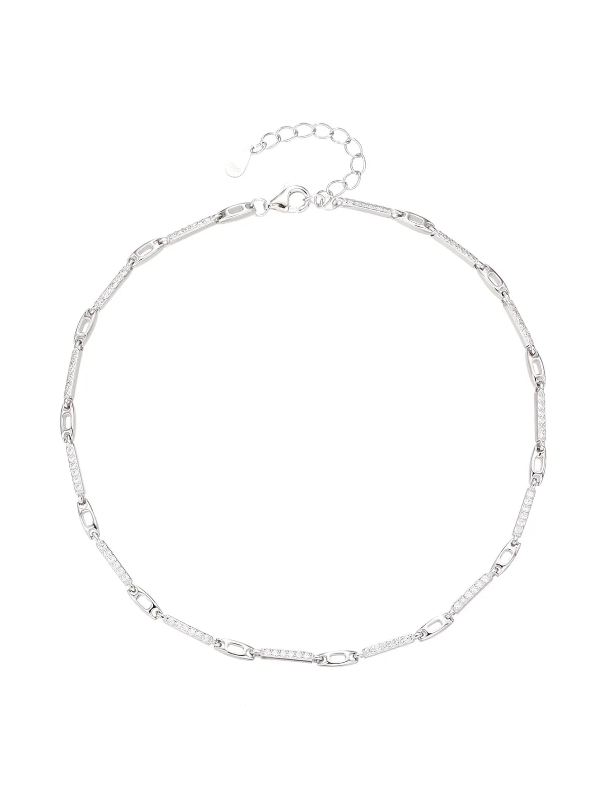 Tobillera de plata con circonitas 1