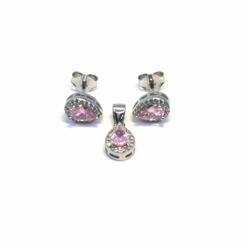 Weiß-rosa Stein-Tropfen-Ohrring mit Stecker-Ohrring-Anhänger 1
