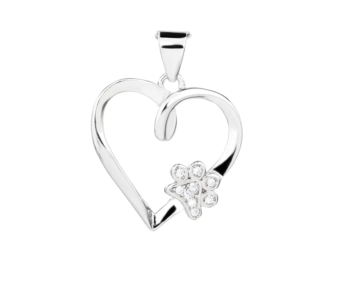 Paw in my heart silver pendant 1