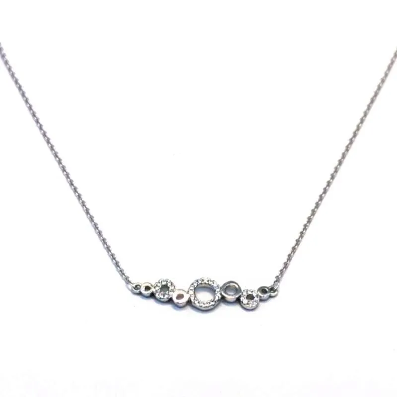 Silver chain with white stone hoop and integrated pendant 1