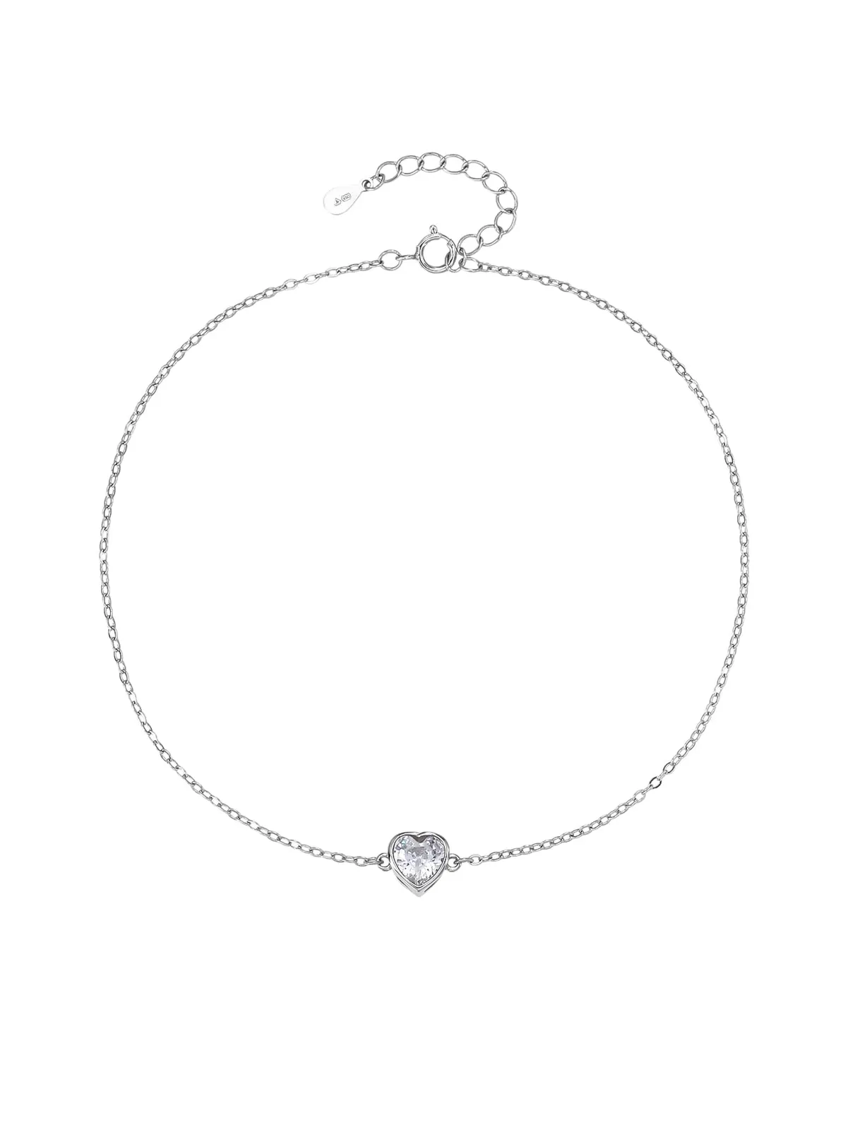 Pulsera con circonitas en forma de corazón (17+4 cm) 1