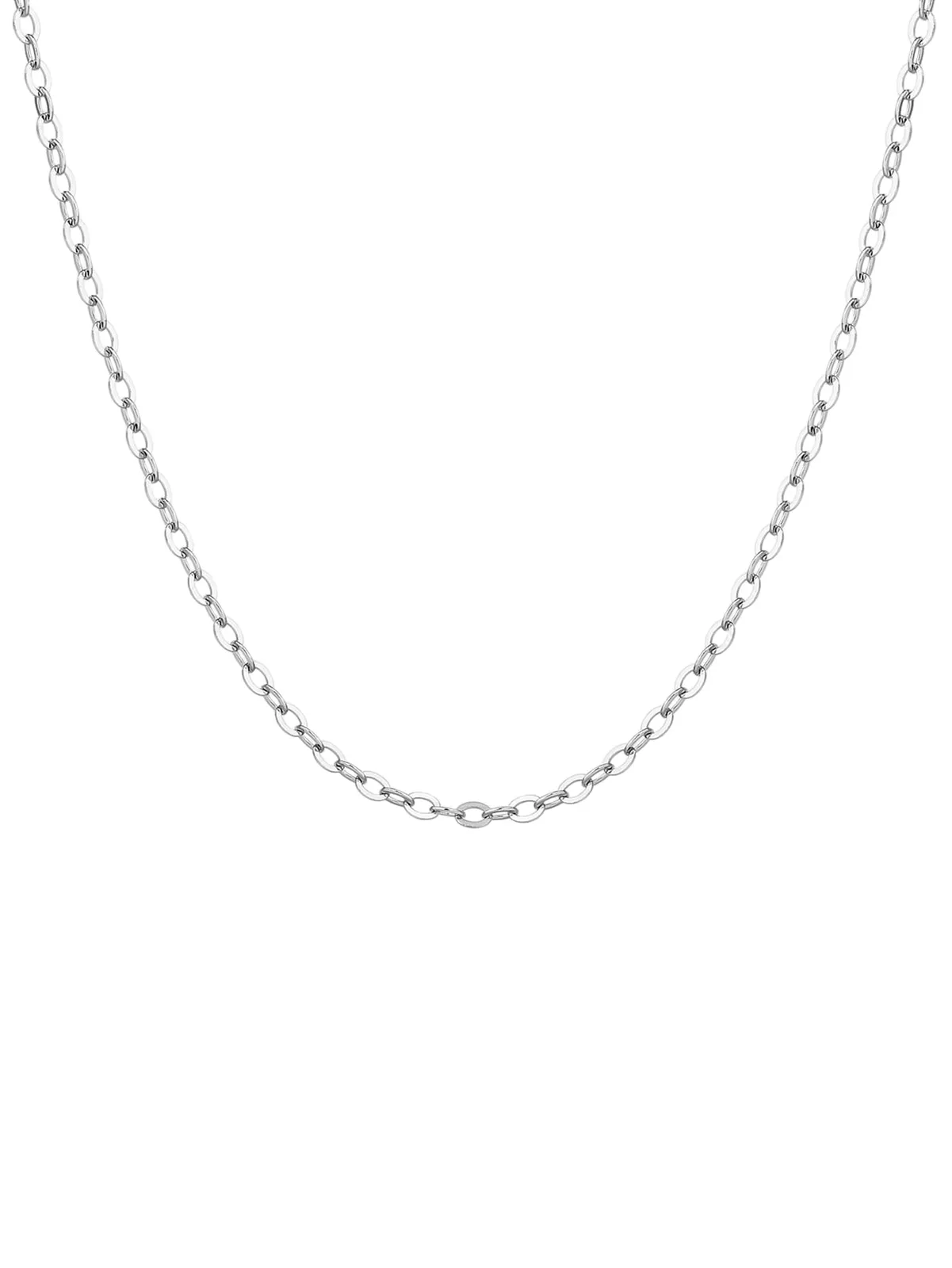 Thin anchor silver necklace with rhodium plating (45+5 cm) 1