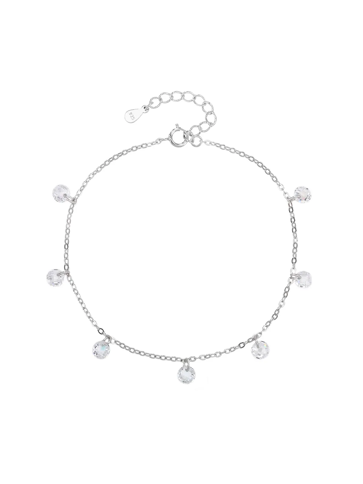 Silbernes Armband mit klarem Zirkoniastein 1