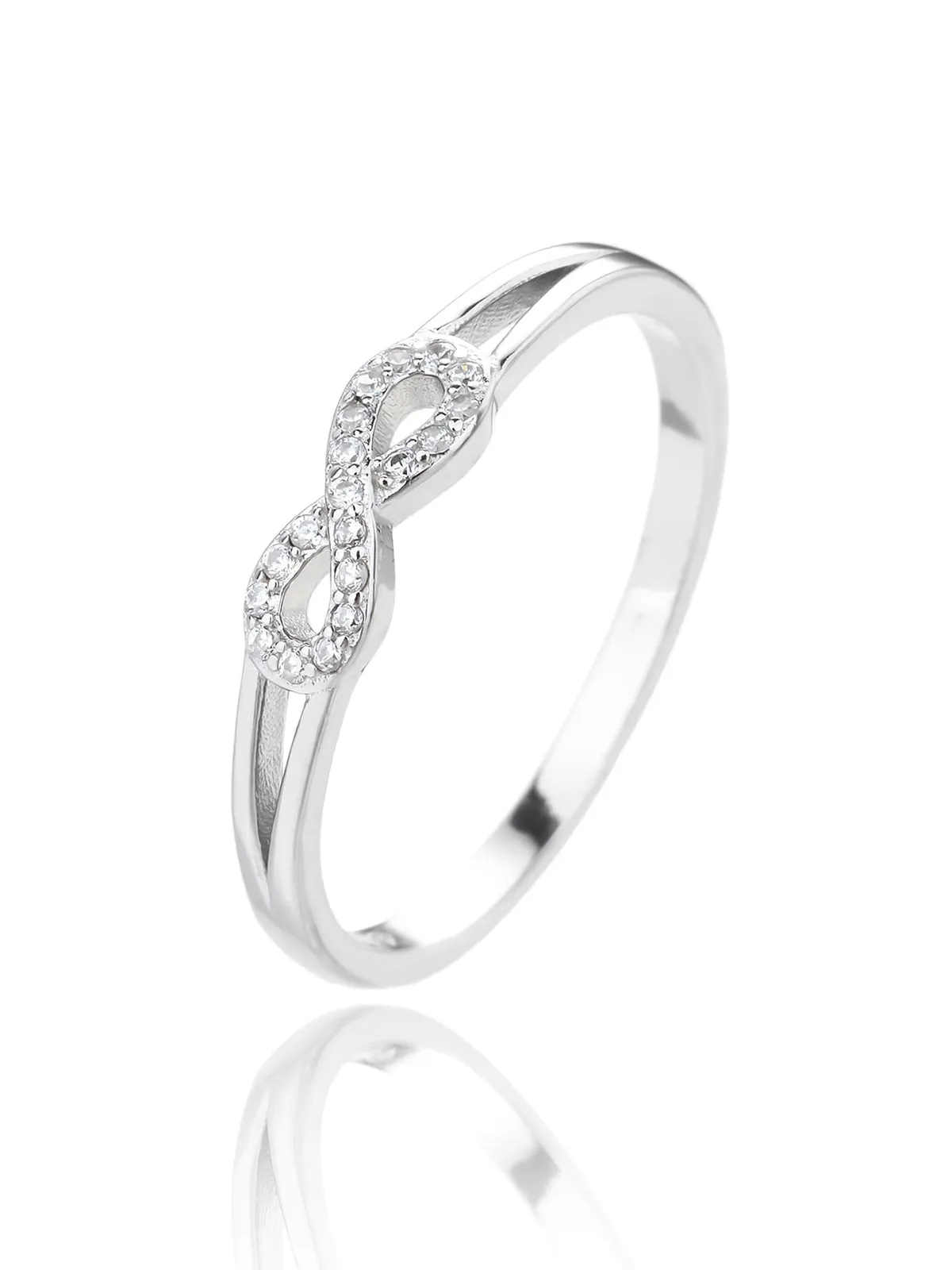 Anillo de plata con símbolo infinito y circonitas 1