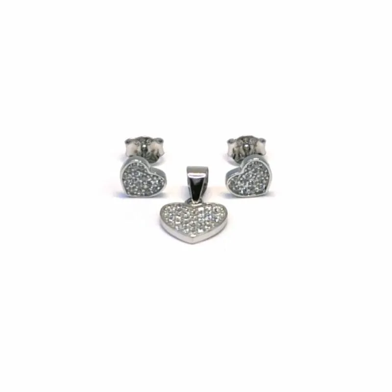 Weißer Stein Herz Ohrringe mit Silber Stecker Ohrringe Anhänger 1