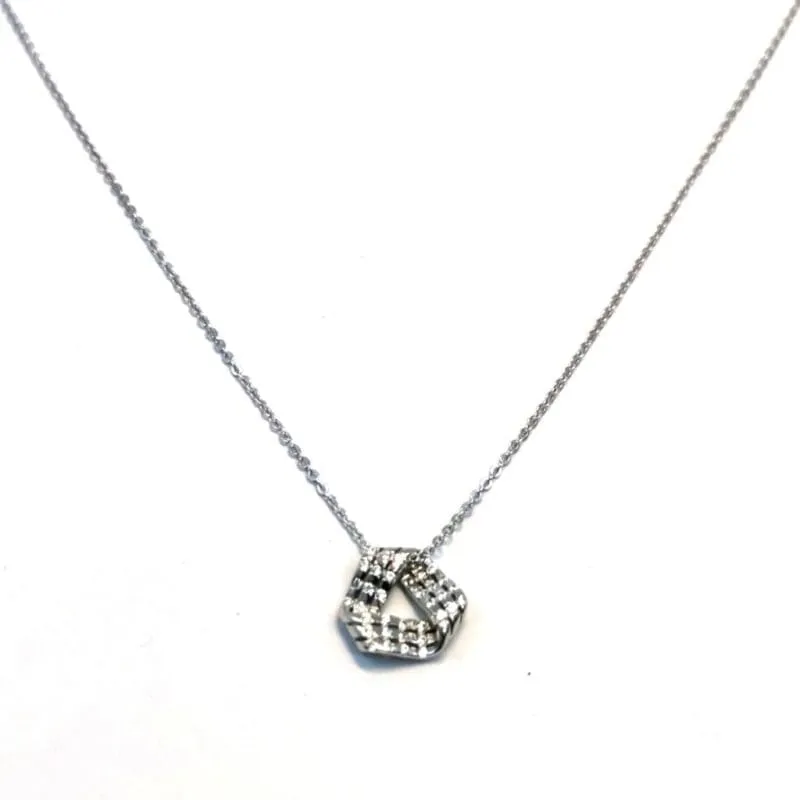 Silberne Kette mit weißem Stein Fantasy-Anhänger 1